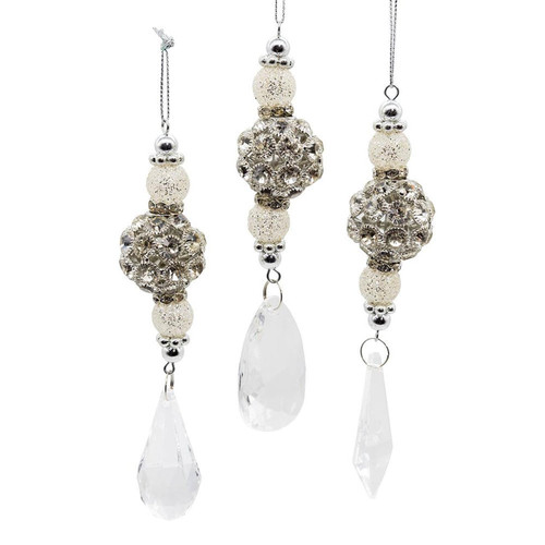 Silver Pendant Ornaments, 3 Assorted