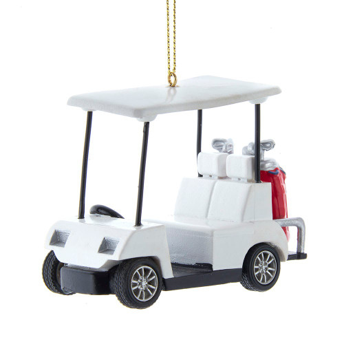 White & Red Golf Cart Ornament