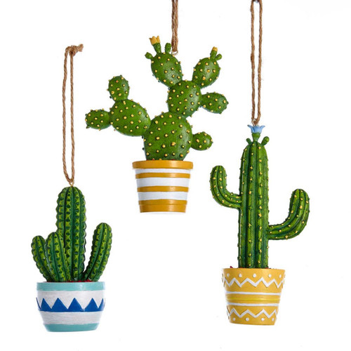 Cactus Ornaments, 3 Assorted