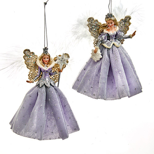 Blue, Silver and Lavender Snow Queen Ornaments, 2 Assorted