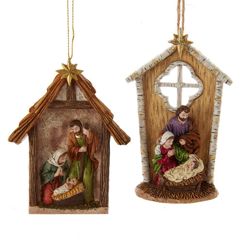 Nativity Family Ornaments, 2 Assorted