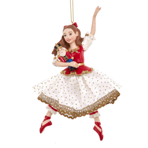 Red Clara With Nutcracker Ornament