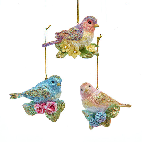 Fancy Bird Ornaments, 2 Assorted