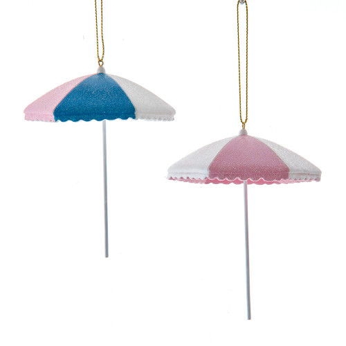 Palm Beach Umbrella Ornaments, 2 Assorted