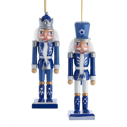 6“ Indigo Dreams Nutcracker Ornaments, 2 Assorted