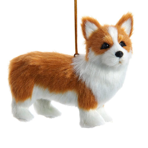 Furry Corgi Dog Ornament