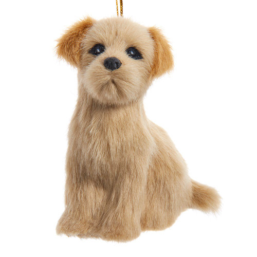 Furry Golden Retriever Dog Ornament