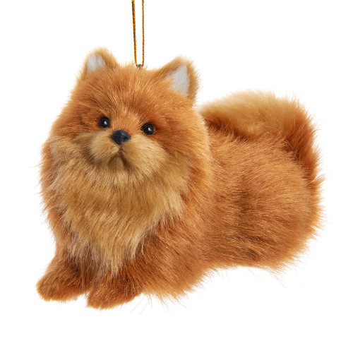 Furry Pomeranian Dog Ornament
