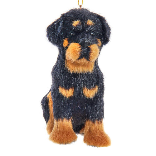 Furry Rottweiler Dog Ornament