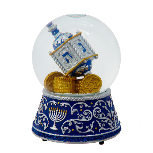 100MM Wind Up Musical Hannukah Water Globe