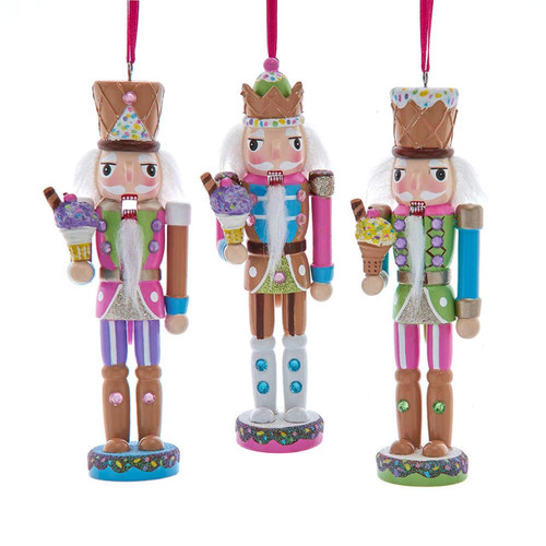 6“ Ice Cream Nutcracker Ornaments, 3 Assorted