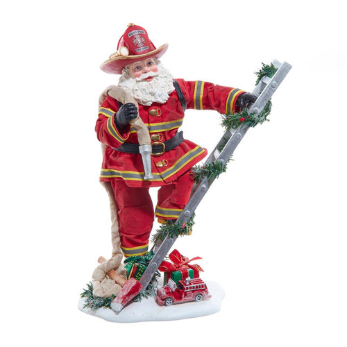 11.5“ Fabriché™ Fireman Santa On Ladder