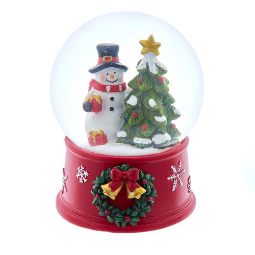 5“ Wind-Up Musical Snowman With Water Globe