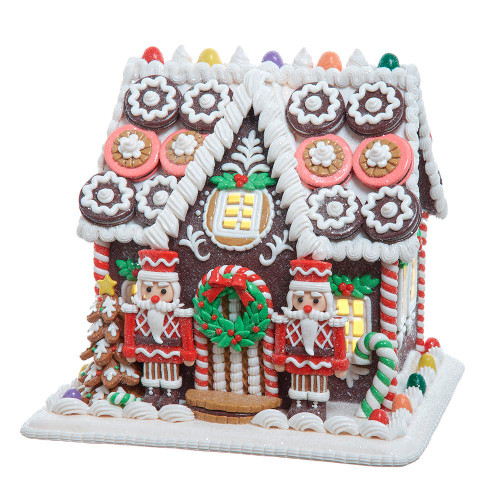 9.5“ Battery Operated LED Gingerbread Cookie House
