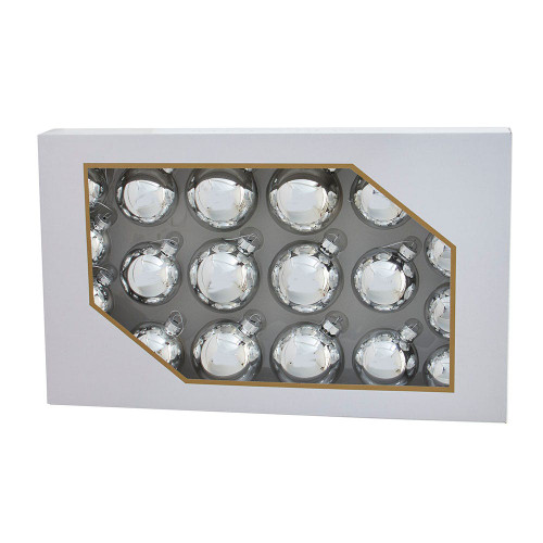 60MM-80MM Glass Shiny Silver Ball Ornaments, 20-Piece Box