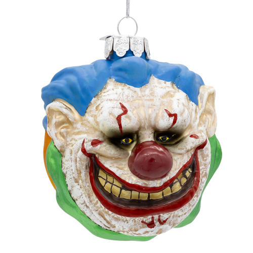 Gorenaments® Glass “Bubbles“ Evil Clown Ornament