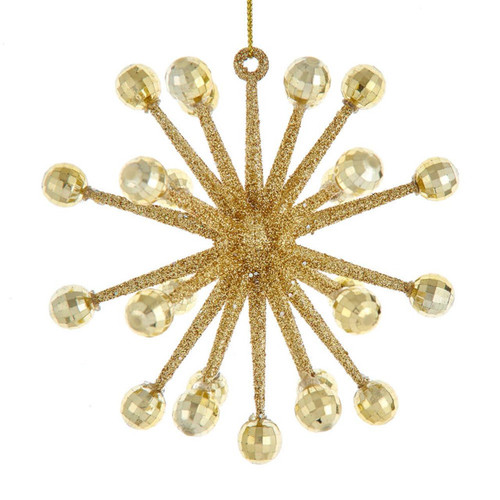 Gold Glittered Spike Ornament