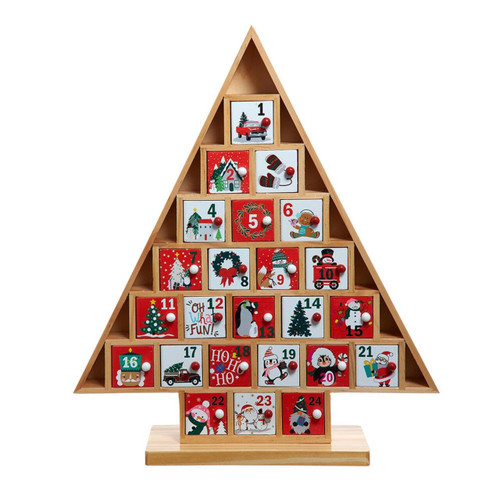 15“ Wooden Tree Advent Calendar
