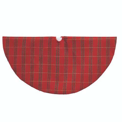 20" Miniature Red & Green Plaid Glitter Print Tree Skirts, 2 Assorted