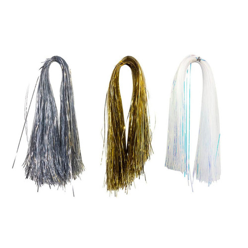 18" Unlit Gold, Silver & Iridescent Tinsel Strips, 3 Assorted