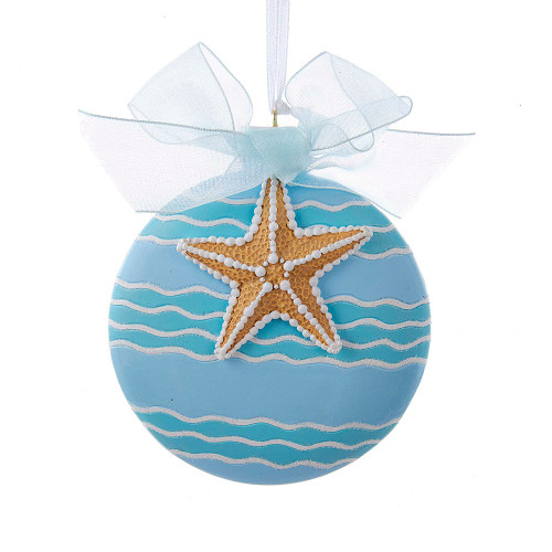 Starfish On Disc Ornament For Personalization