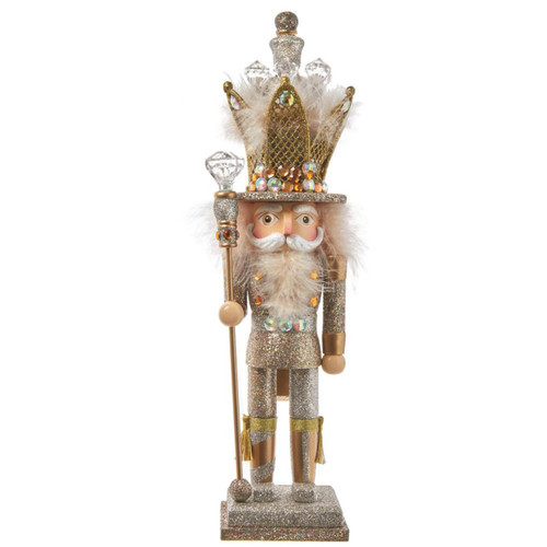 16“ Hollywood Nutcrackers™ Platinum and Gold Glittered Nutcracker