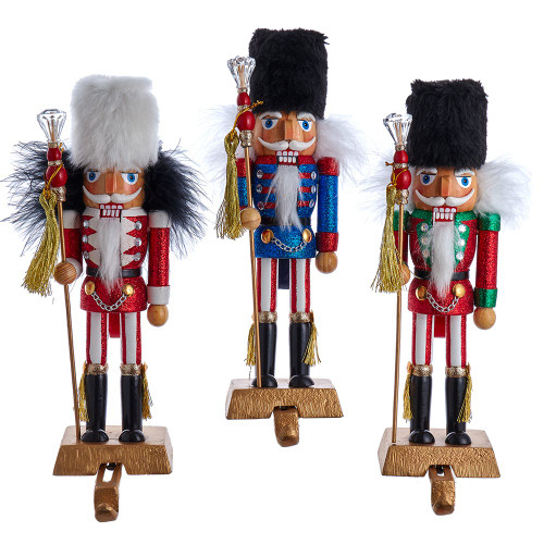 10“ Hollywood Nutcrackers™ Stocking Holder Nutcrackers, 3 Assorted