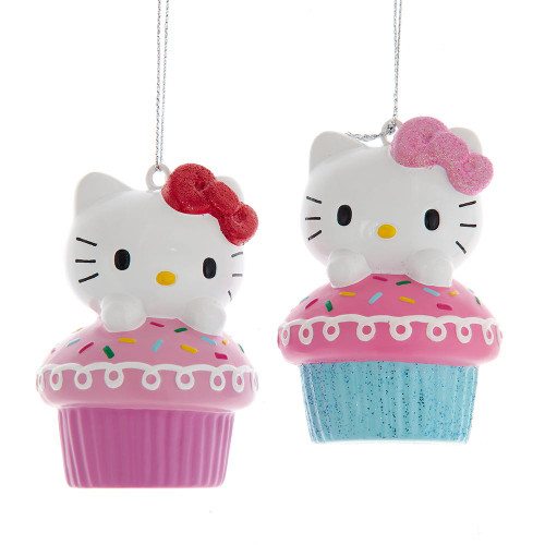 Hello Kitty™ With Cupcake Ornaments, 2 Assorted