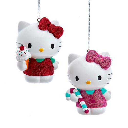 Hello Kitty™ Pink & Red Ornaments, 2 Assorted