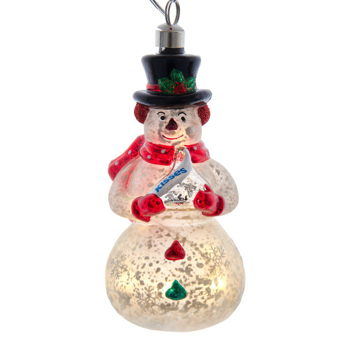 5“ Hershey's™ Illuminated Gems Pre-Lit USB Snowman Glass Ornament
