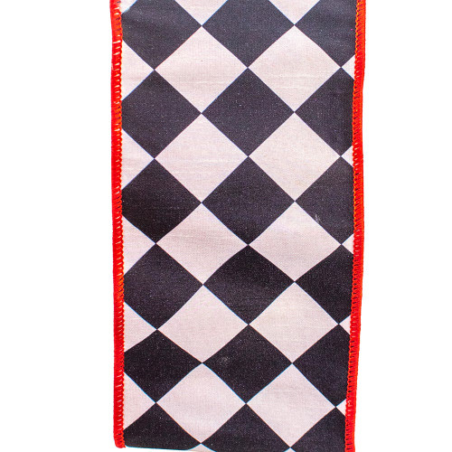 Harlequin Checks Dupion Fused Back Double Wire Ribbon