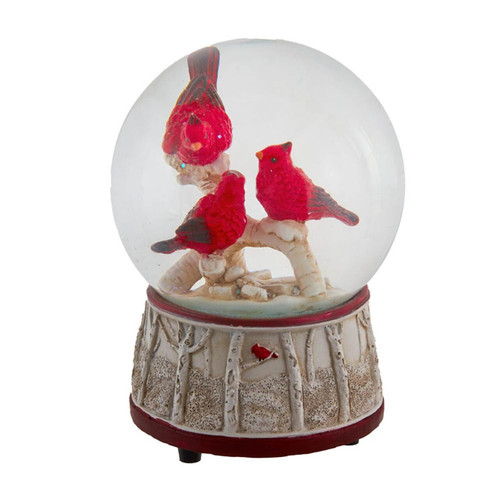 100MM Wind Up Musical Cardinals Water Globe