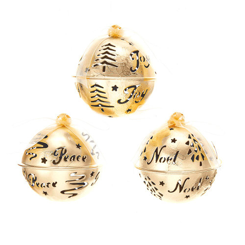 50MM Hanging Bell Ornaments, 3 Assorted