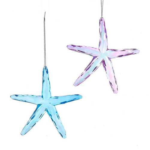 Iridescent Starfish Ornaments, 2 Assorted