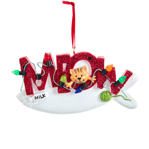 “Meow“ Cat Ornament For Personalization