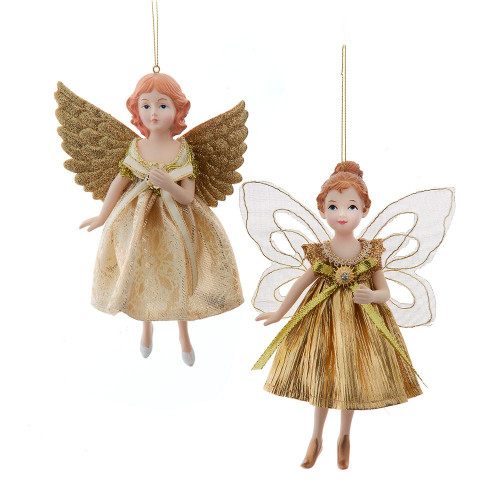 Gold Angel Ornaments, 2 Assorted