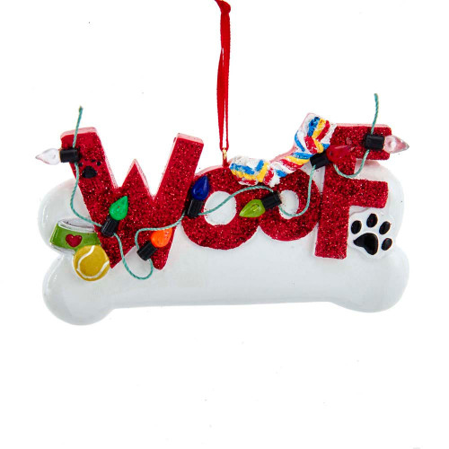 “Woof“ Dog Ornament For Personalization