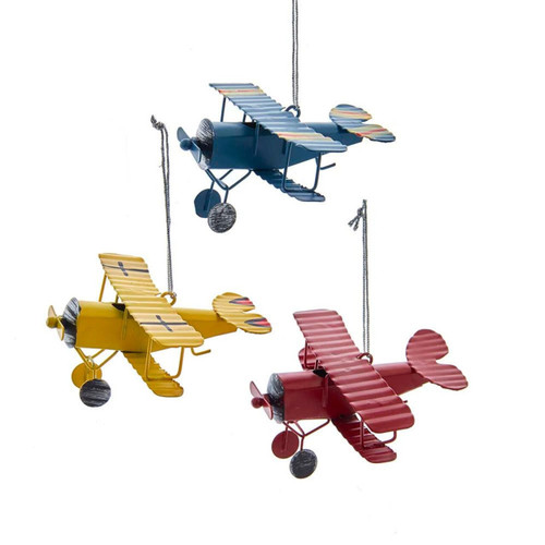 Primary Color Airplane Ornaments, 3 Assorted