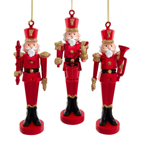 5.5“ Plastic Red Nutcracker Ornaments, 3 Assorted