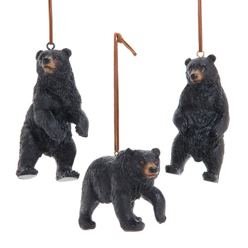 Bear Ornaments, 3 Assorted