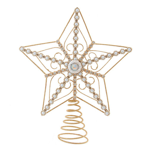 12“ 5-Point Gold Glitter Treetop