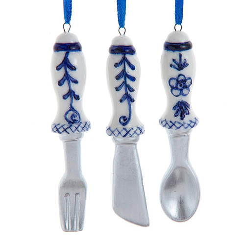 Porcelain Cutlery Ornaments, 3 Assorted