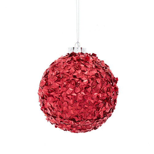 100MM Red Glittered Ball