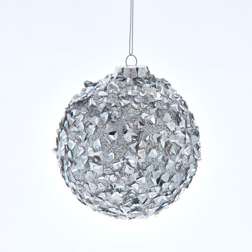 100MM Silver Glittered Ball