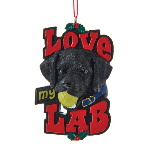 “Love My Lab“ With Ball Ornament
