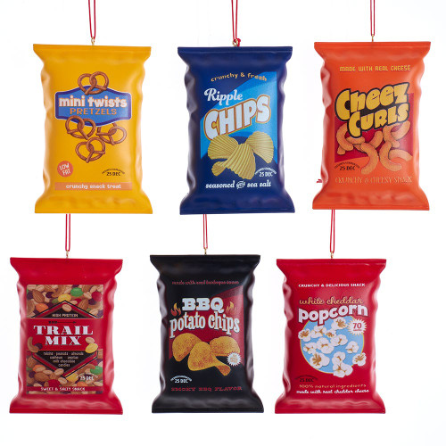 Snack Bag Ornaments, 6 Assorted