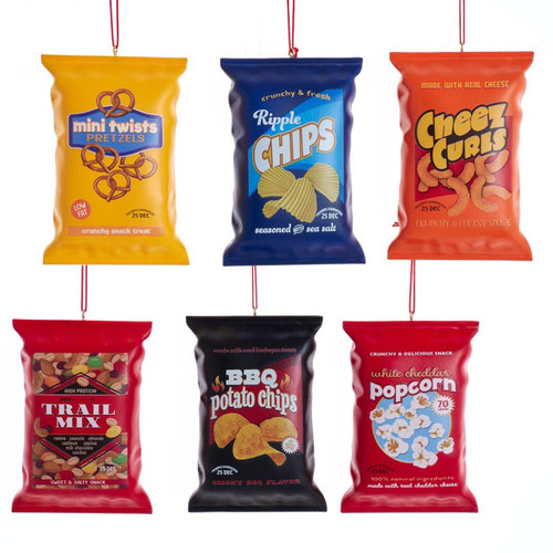 Snack Bag Ornaments, 6 Assorted