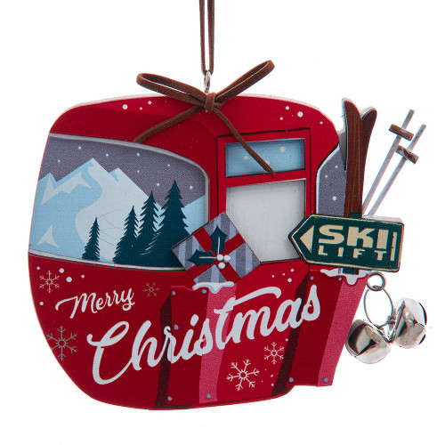Wooden Cable Car Ornament