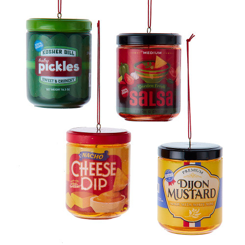 Food Jar Ornaments, 4 Assorted