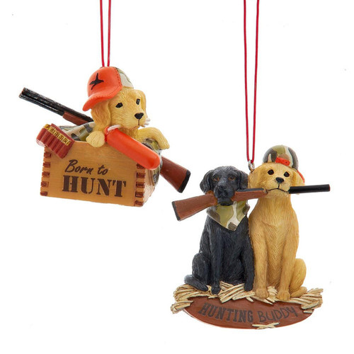 Hunting Dog Ornaments, 2 Assorted